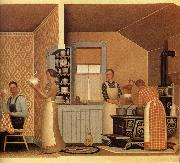 Grant Wood The Thresher-s supper painting